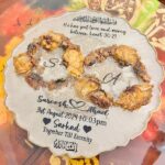 A 3D Gajra preservation resin art piece featuring real dried flowers arranged in a heart shape with personalized details, symbolizing eternal love and tradition.